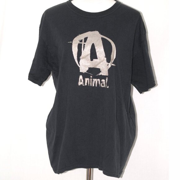 Jerzees Mens Large Heavyweight Blend Black Shirt “Animal.” Graphic Tee GUC - Picture 1 of 4